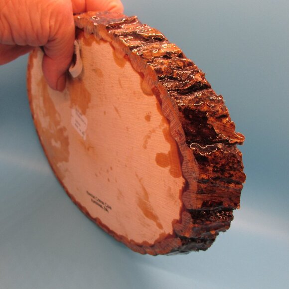 Last Supper Religious Plaque: Vintage Decoupage Live Edge Wood Slice - Picture 3 of 7